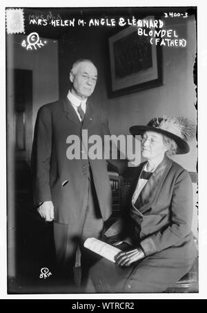 Frau Helen M. Winkel und Leonard Blondel (Vater) Stockfoto