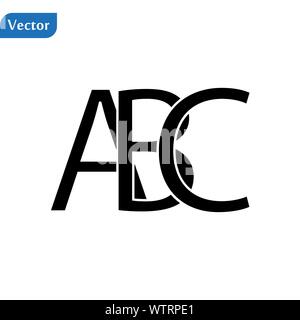 ABC schreiben allgemeine Logo Design Vector. Englisch Schule Abzeichen Vector Logo, Sprache lernen Emblem Symbol a b c Buchstaben. Symbol des Sprechens club Stock Vektor