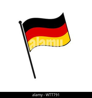 Einfache Flagge Deutschland Symbol auf weißem Hintergrund Stock Vektor
