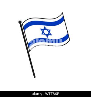 Einfache Flagge Israel Symbol auf weißem Hintergrund Stock Vektor