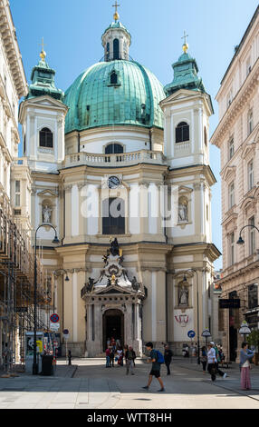 Wien, Österreich - 15 August, 2019: Die katholische Kirche St. Peter am Petersplatz Stockfoto