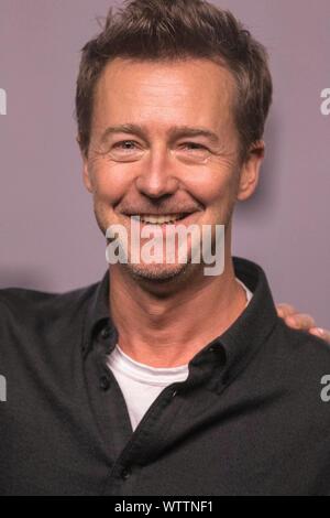 Toronto, Ontario, Kanada. 11 Sep, 2019. Edward Norton nimmt an der Pressekonferenz von "otherless Brooklyn' während der 44Th Toronto International Film Festival, tiff, an der Prinzessin von Wales Theatre in Toronto, Kanada, am 11. September 2019. | Verwendung der weltweiten Kredit: dpa Picture alliance/Alamy leben Nachrichten Stockfoto