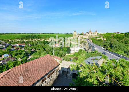 Kamjanez-podilskyj (Kamyanets-Podilsky, Kamynets): Schloss, Städte Oblast, Ukraine Stockfoto