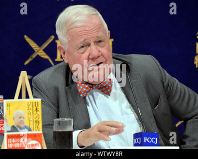 Tokio, Japan. 12 Sep, 2019. Us-investor Jim Rogers spricht an der Auslandskorrespondenten Club in Tokio am Donnerstag, 12. September 2019. Rogers war in der Stadt, sein neues Buch zu fördern, die Zukunft von Japan und der Welt, die durch den Fluss von Geld. Credit: Natsuki Sakai/LBA/Alamy leben Nachrichten Stockfoto