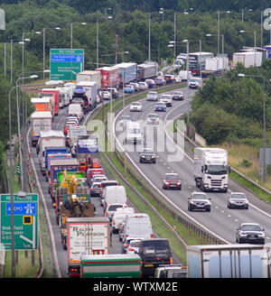 Stau auf der A1/m Autobahn skellow Yorkshire United Kingdom Stockfoto