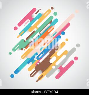 Abstract multicolor abgerundeten Formen Linien diagonal Übergang auf weißem Hintergrund. Element halftone Stil in hellen Farben. Vector Illustration Stock Vektor