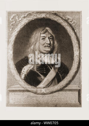 Friedrich Wilhelm (1620-1688), Kurfürst von Brandenburg und Herzog von Preußen, Calvinisten, genannt der Große Kurfürst für seine militärischen und politischen Errungenschaften, den Vorläufer des Preußischen Arrny und die Mission - Typ Taktiken Stockfoto