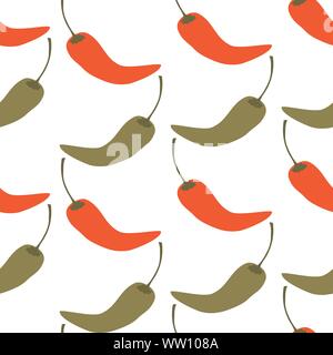 Vector Illustration von Chili peppers auf weißem Hintergrund Stock Vektor