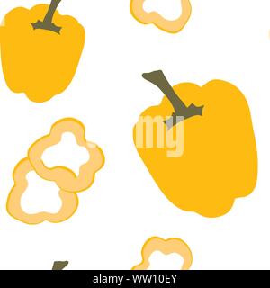 Vector Illustration von gelben Paprika auf weißem Hintergrund Stock Vektor