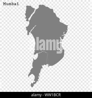 Hohe Qualität Karte Mumbai Stadt. Vector Illustration Stock Vektor