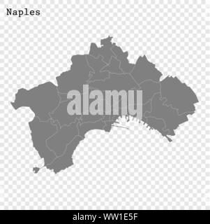 Hohe Qualität Karte Neapel Stadt. Vector Illustration Stock Vektor