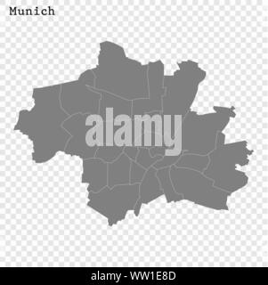 Hohe Qualität Karte München Stadt. Vector Illustration Stock Vektor