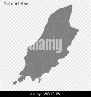 Hohe Qualität Karte Insel Man. Vector Illustration Stock Vektor