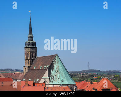 Bautzen, Sachsen, Deutschland: Luftaufnahme der Stadt Bautzen mit Dom St. Peter Stockfoto