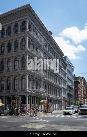 Haughwout Gebäude Soho, Ansicht der Haughwout Gebäude, typisch für die Architektur des 19. Jahrhunderts Gusseisen im Soho Bereich von New York City, USA Stockfoto