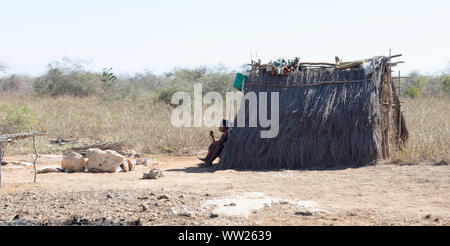 Typische malgasy Hütte, einfach und klein - Madagaskar Stockfoto