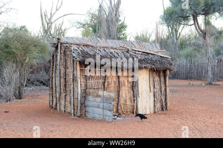 Typische malgasy Hütte, einfach und klein - Madagaskar Stockfoto