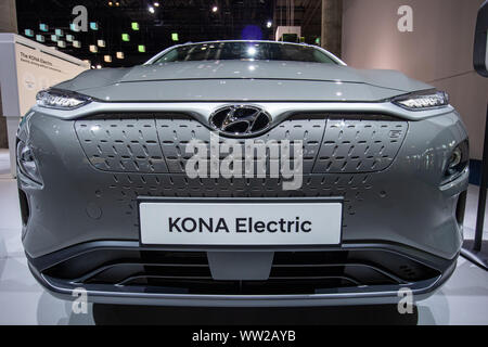 Frankfurt/Main, Deutschland. 10. September, 2019. Iaa 2019 IAA Internationale Automobil Ausstellung: Hyundai Kona elektrische SUV. Credit: Christian Lademann Stockfoto