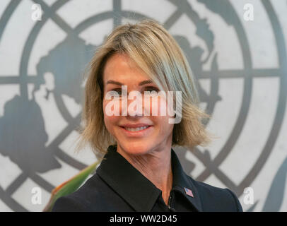 New York, Y-September 12, 2019: US-Botschafter Kelly Handwerk stellt Anmeldeinformationen als Ständiger Vertreter beim Generalsekretär der Vereinten Nationen, Antonio Guterres am UN-Hauptquartier Stockfoto