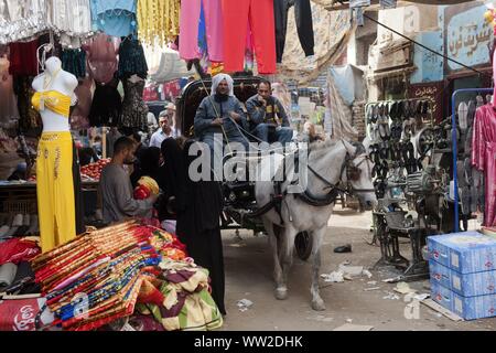 Ägypten, Luxor, Pferdedroschke im Souk | Verwendung weltweit Stockfoto