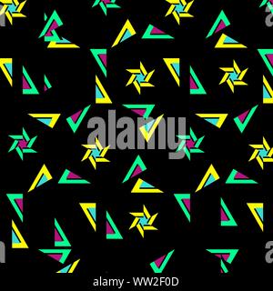 Vintage geometrische Muster im Retro 80er Jahre Stil. Textil mode Retro Design im Stil der 80er Jahre. Stock Vektor