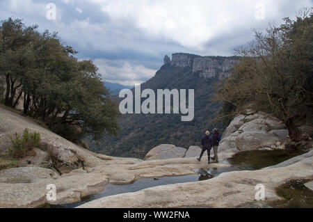 Die Oberseite des Salzes de Sallent Wasserfall in Rupit, Katalonien, Spanien Stockfoto