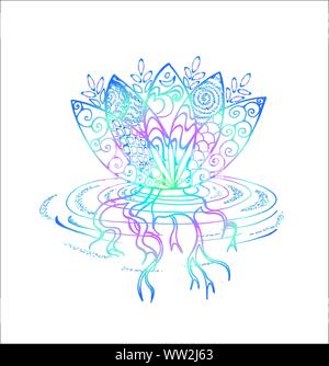 Farbe Lotus Abbildung. Muster, om und Blume Stock Vektor