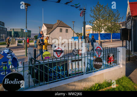 Straßenszenen, Downtown Reykjavik, Island Stockfoto