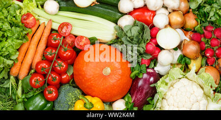 Gemüse Sammlung essen Hintergrund banner Tomaten Karotten Kartoffeln, frisches Gemüse Hintergründe Stockfoto