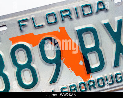 Jahrgang United States Euro-kennzeichen Stockfoto