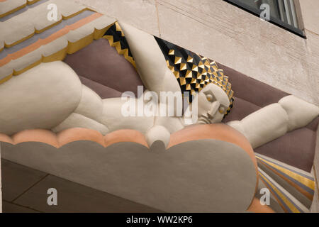 Das Rockefeller Center, Klang und Licht, Low-res-Panel, 30 Rockefeller Plaza, NYC Stockfoto