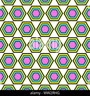 Vintage geometrische Muster im Retro 80er Jahre Stil. Textil mode Retro Design im Stil der 80er Jahre. Stock Vektor