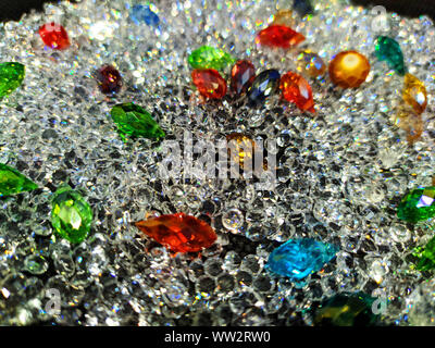 Strass Swarovski Kristall Hintergrund, bling Steine Stockfoto