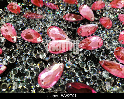 Strass Swarovski Kristall Hintergrund, bling Steine Stockfoto