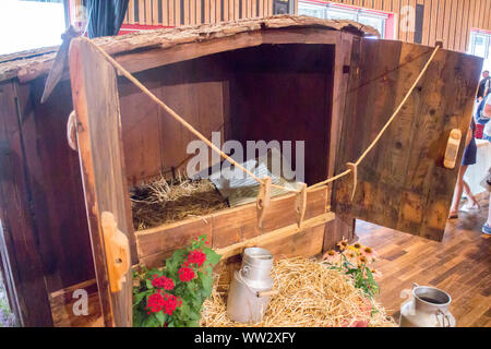 Salon du Livre de Montagne, Passy 2019: Shepherd's mobile Hütte (ca. 1780/1800) Stockfoto