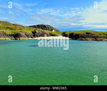 Clachtoll Strand in Sutherland, der Schottischen Highlands. Teil der Nordküste 500 route. An einem schönen Sommer. Stockfoto