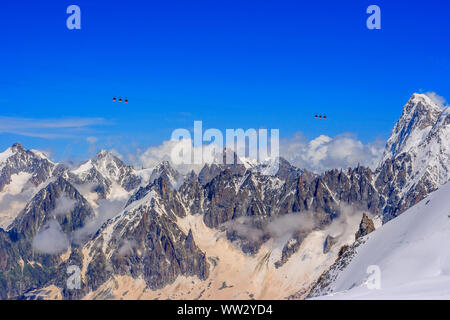 Aiguille de Leschaux und Petit Jorasse Stockfoto