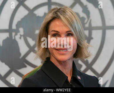 New York, Vereinigte Staaten. 12 Sep, 2019. US-Botschafter Kelly Handwerk stellt Anmeldeinformationen als Ständiger Vertreter beim Generalsekretär der Vereinten Nationen, Antonio Guterres am UN-Hauptquartier (Foto von Lew Radin/Pacific Press) Quelle: Pacific Press Agency/Alamy leben Nachrichten Stockfoto