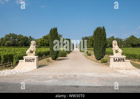 Chateau Haut Sarpe Hotel in der Region von Bordeaux Saint Emilion, Frankreich Stockfoto