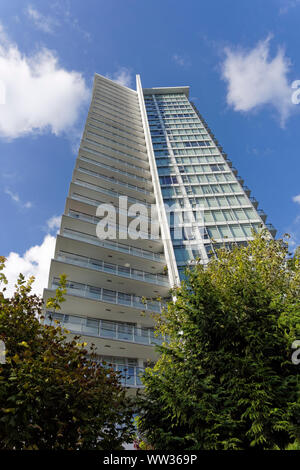 Modernes hohes Wohnturm in Burnaby, Vancouver, BC, Kanada Stockfoto