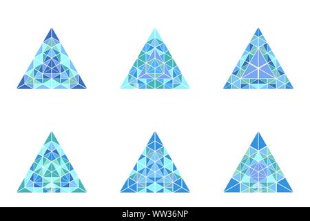 Isolierte Dreieck Pyramidenform eingestellt - bunte polygonalen abstrakte Zier geometrischer vektor design Elemente mit Dreiecken Stock Vektor