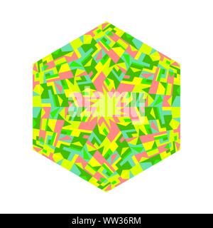 Isolierte Mosaik Verzierung Hexagon - Sechskant bunte geometrische Vektor element Stock Vektor