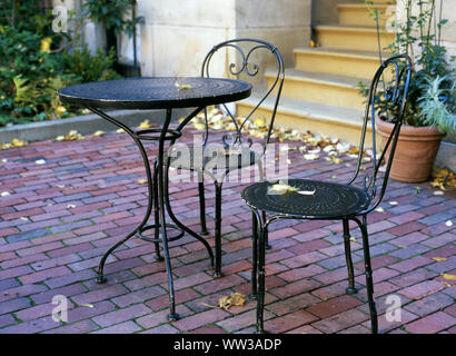 Back Bay Boston Patio Szene Stockfoto