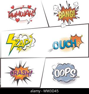 Einstellen der Komischen Bubble text Rede Vector EPS Stock Vektor