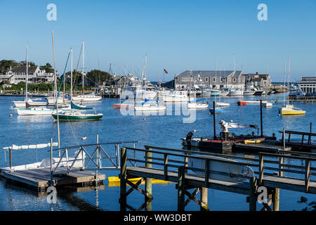 Wychmere Hafen und Beach Club, Harwich Port, Cape Cod, Massachusetts, USA. Stockfoto