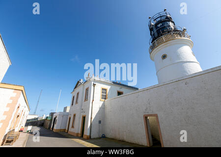 Sumburgh Head Lighthouse Unterkunft, RSPB Sumburgh Head, Festland, Shetlandinseln, Schottland, Großbritannien Stockfoto