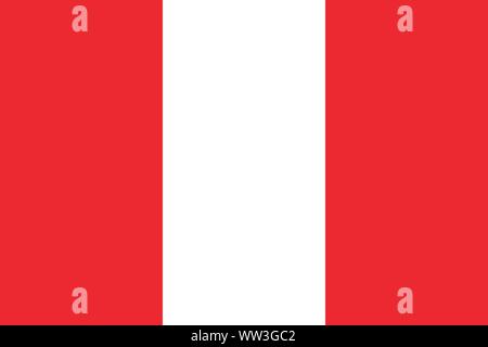 Die Nationalflagge von Peru. Vector Illustration. Lima Stock Vektor