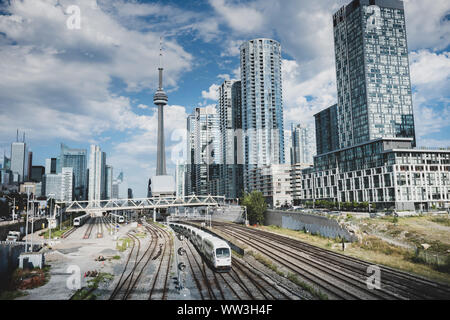 Skyline von Toronto und Bahnhof Union in Toronto, Kanada Stockfoto