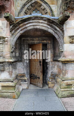 Öffnen Sie die Zugangsklappe, die Rosslyn Chapel, Schottland Stockfoto