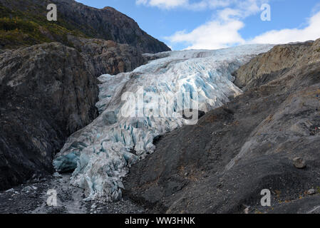 Blick auf Exit Glacier, Harding Icefield, Kenai Fjords National Park Seward, Alaska, United States Stockfoto